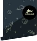 Miniatyrbillede 1 af 8: ESTAhome glow-in-the-dark tapet planeter i universet mørkeblåt 0.53 x 10.05 m