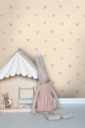 Miniatyrbild 4 av 8: ESTAhome tapet små hjärtan beige 0.53 x 10.05 m