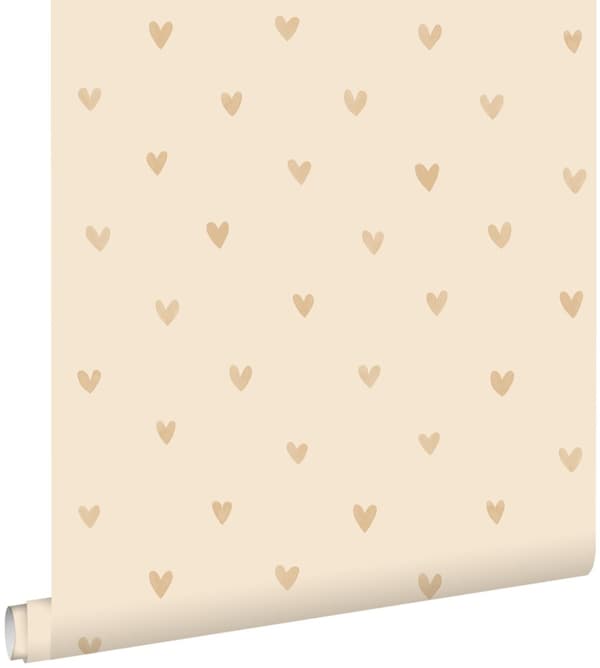 ESTAhome tapet små hjärtan beige 0.53 x 10.05 m