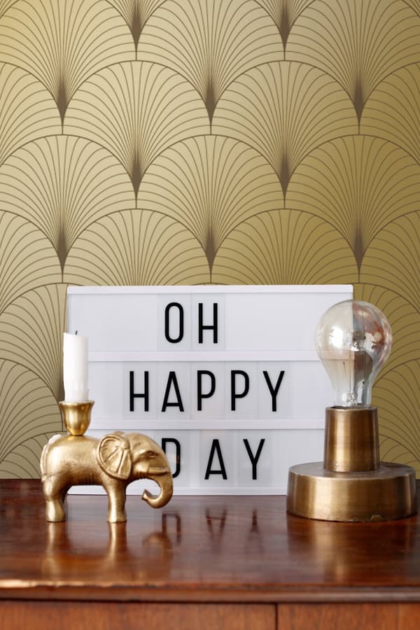 ESTAhome tapet art deco guld 0.53 x 10.05 m