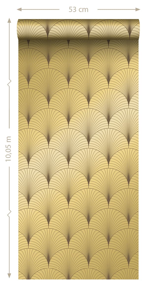 ESTAhome tapet art deco guld 0.53 x 10.05 m