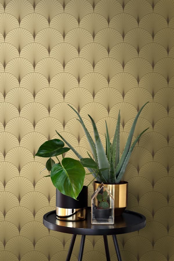 ESTAhome tapet art deco guld 0.53 x 10.05 m