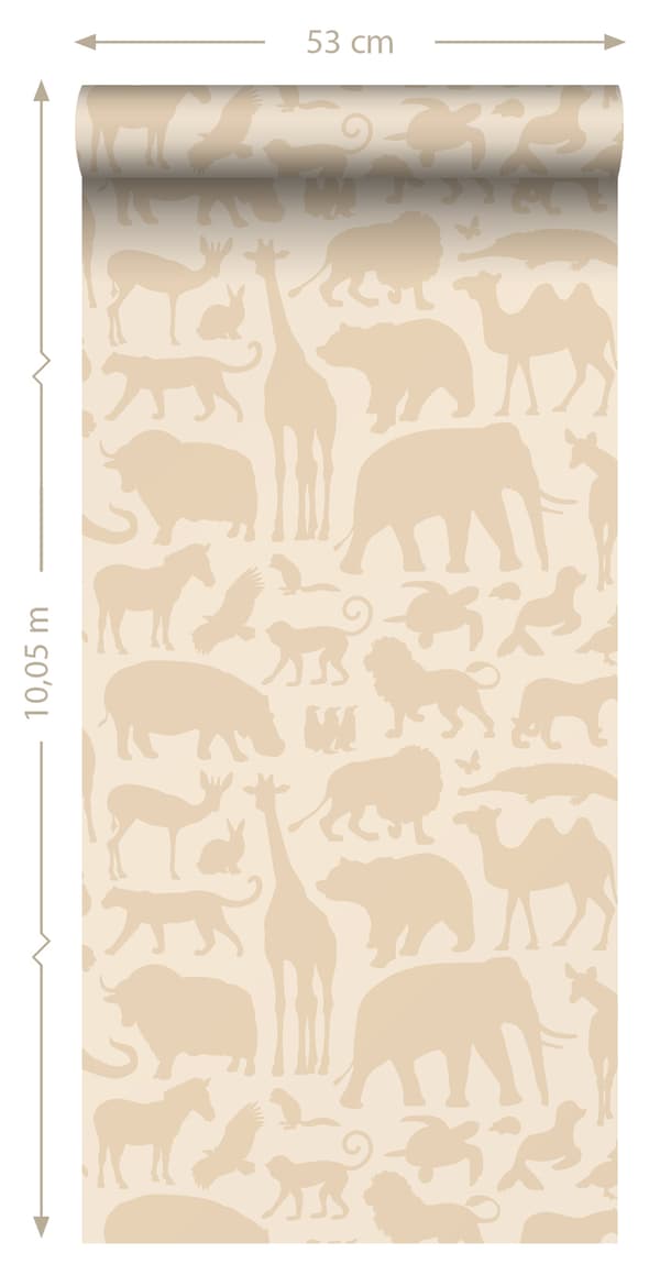 ESTAhome tapet djur beige 0.53 x 10.05 m