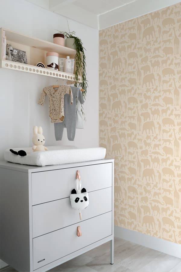 ESTAhome tapet djur beige 0.53 x 10.05 m