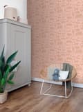 Miniatyrbild 5 av 8: ESTAhome tapet djur terrakotta rosa 0.53 x 10.05 m