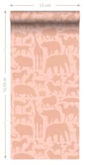 Miniatyrbild 8 av 8: ESTAhome tapet djur terrakotta rosa 0.53 x 10.05 m