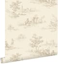 Miniatyrbild 1 av 8: ESTAhome tapet toile de Jouy ljusbeige 50 x 900 cm