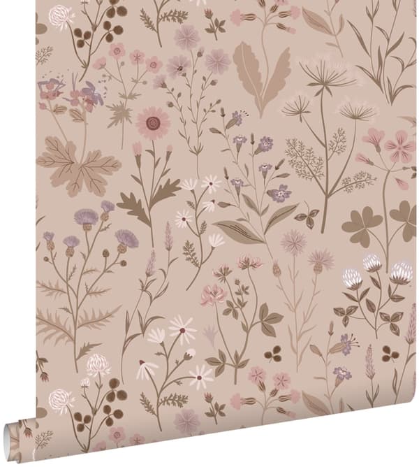 ESTAhome tapet vilde blomster syrenrosa 0.53 x 10.05 m