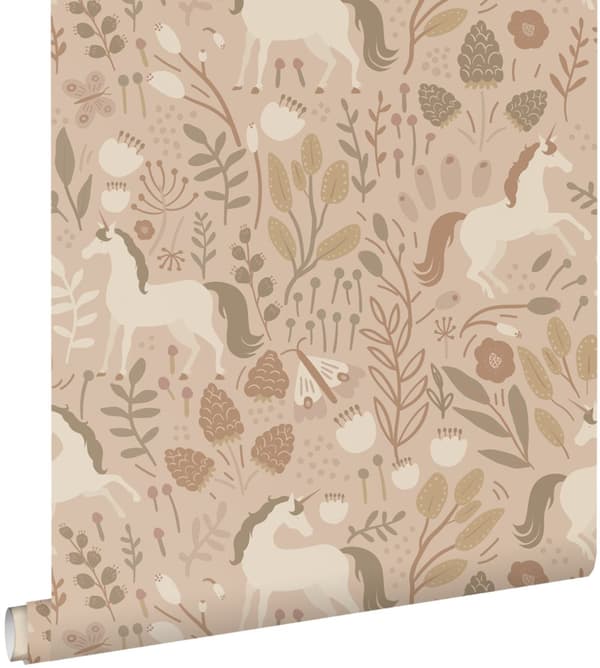 ESTAhome tapet unicorns sandfärgat 0.53 x 10.05 m