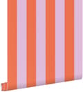 Miniatyrbillede 1 af 8: ESTAhome tapet striber orange og syrenlilla 0.53 x 10.05 m
