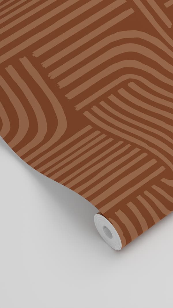 ESTAhome tapet 3D grafik terracotta rød 0.53 x 10.05 m