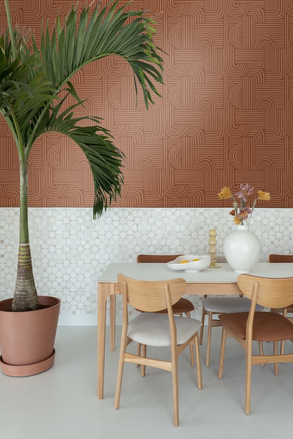 ESTAhome tapet 3D grafik terracotta rød 0.53 x 10.05 m