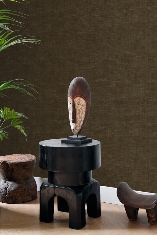 Origin Wallcoverings tapet enfärgad linnestruktur brunt 0.53 x 10.05 m