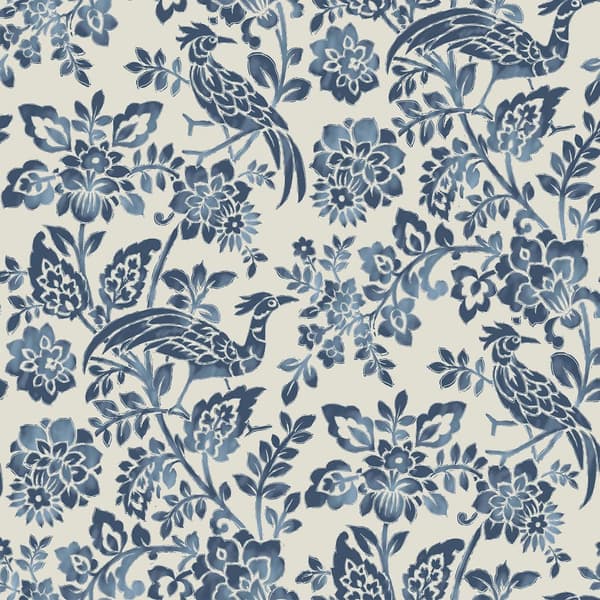 Laura Ashley - Non-woven tapet Adain Palace Dark Seaspray Blue