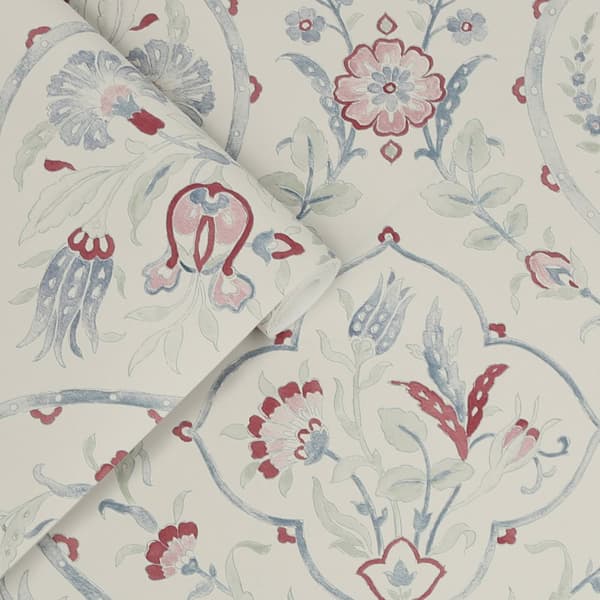 Laura Ashley - Non-woven tapet Foscot Damask Crimson Red