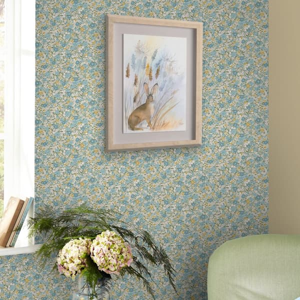 Laura Ashley - Non-woven Tapet Loveston Newport Blue