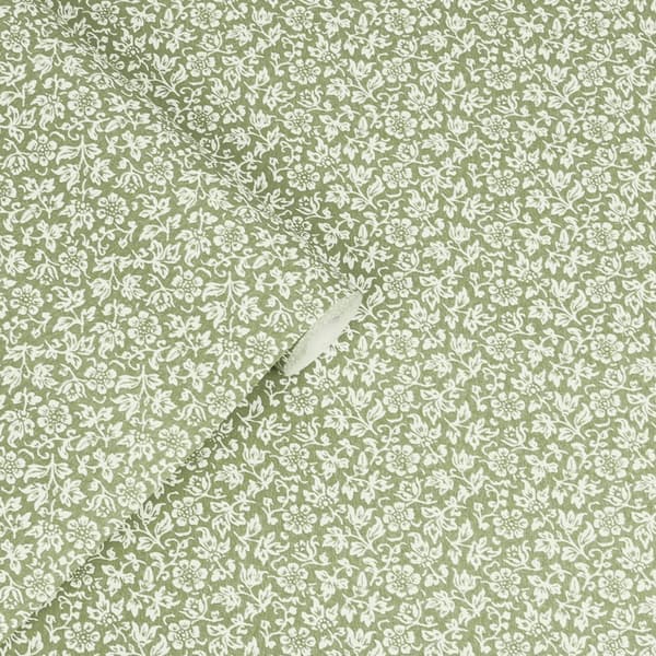 Laura Ashley - Ikke-vævet tapet Sweet Alyssum Moss Green