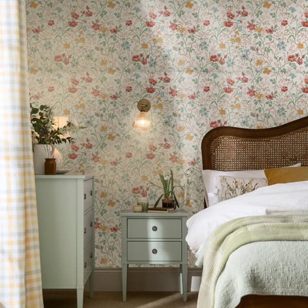 Laura Ashley - Non-woven Tapet Shropshire Posy Antique Pink