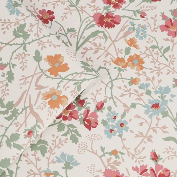 Laura Ashley - Non-woven Tapet Shropshire Posy Antique Pink