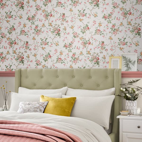 Laura Ashley - Ikke-vævet tapet Mountney Garden Antique Pink