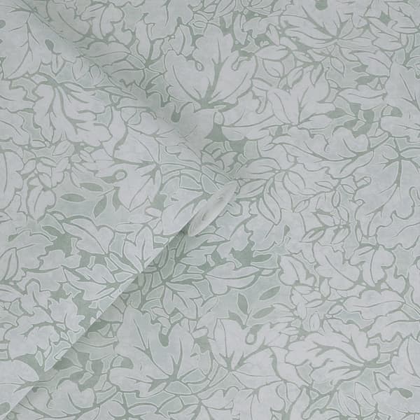 Laura Ashley - Non-woven tapet Corrina Leaf Mineral Green