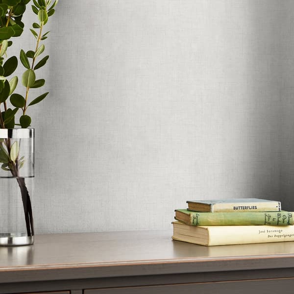 Laura Ashley - Non-woven tapet Plain Pale Silver