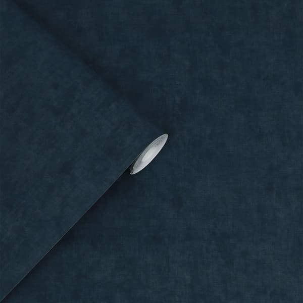 Laura Ashley - Non-woven Tapet Plain Midnight Seaspray