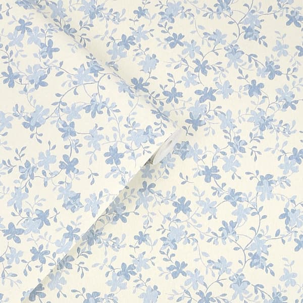 Laura Ashley - Non-woven tapet Misterton Trail Pale Seaspray Blue