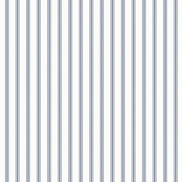Laura Ashley - Non-woven tapet Farnworth Stripe Smoke Blue