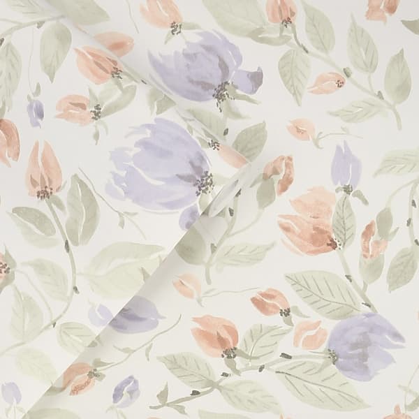 Laura Ashley - Non-woven tapet Orisia Peony Pale Sage Green