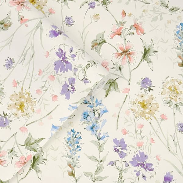 Laura Ashley - Non-woven tapet Wild Meadow Chalk Pink