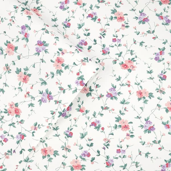 Laura Ashley - Non-woven tapet Priory Coral Pink