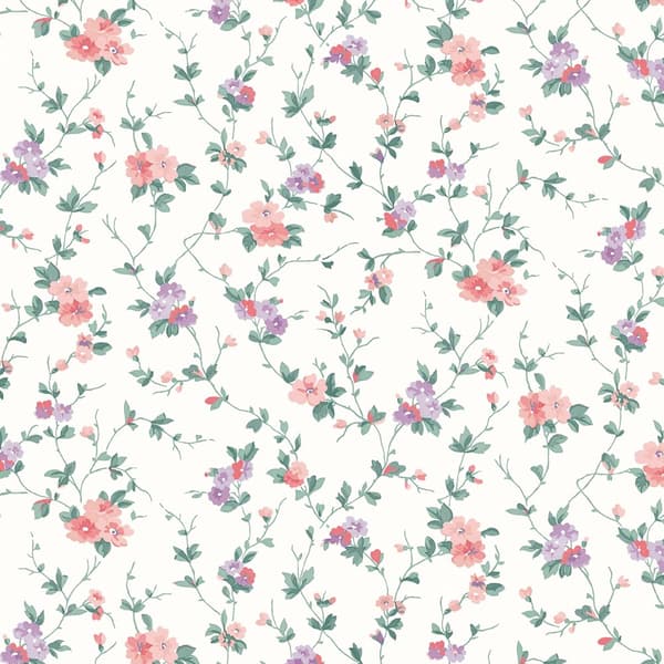 Laura Ashley - Non-woven tapet Priory Coral Pink
