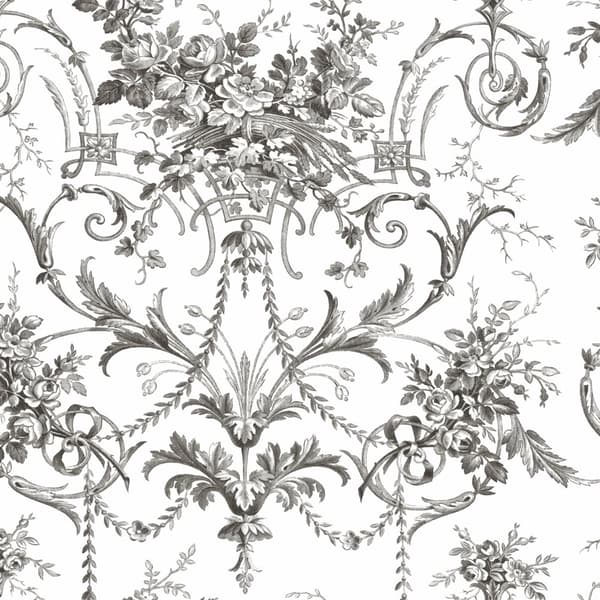 Laura Ashley - Non-woven tapet Tuileries Charcoal Grey
