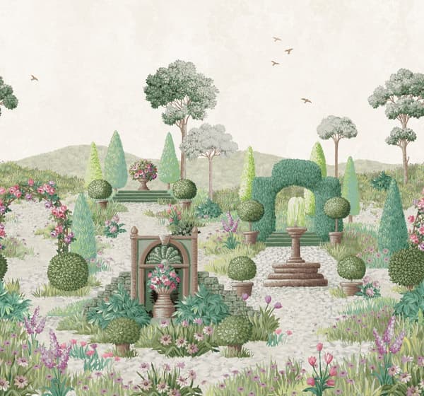 Laura Ashley - Fototapet Naunton Folly Fern Green
