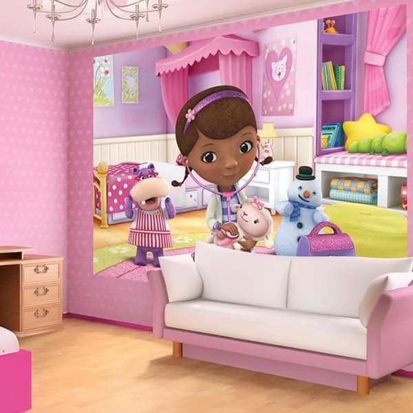 Tapeter - Disney - Doctor the Plush - 368 x 254 cm - Hög kvalitet - Tvättbar