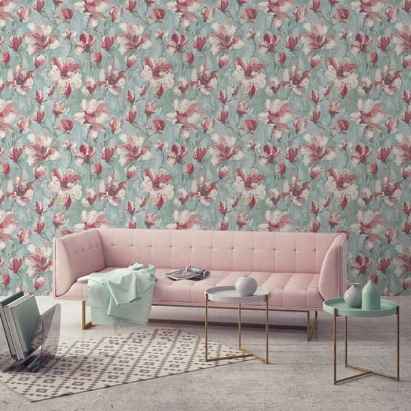 Grandeco Camilla Floral Vinyl Wallpaper