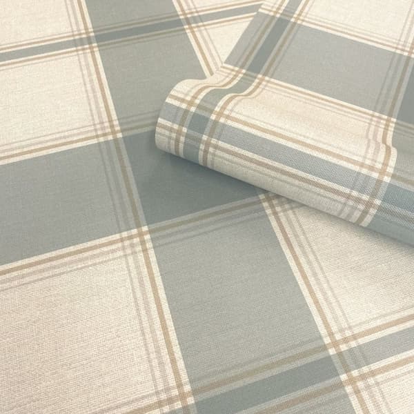 Belgravia Carmella Checked Heavyweight Vinyl Textured Wallpaper