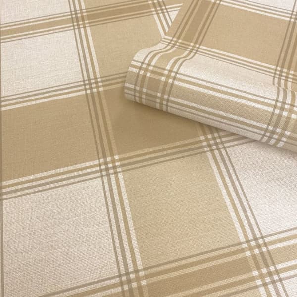 Belgravia Carmella Checked Heavyweight Vinyl Textured Wallpaper