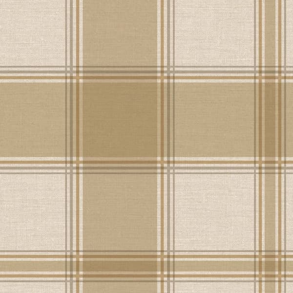 Belgravia Carmella Checked Heavyweight Vinyl Textured Wallpaper Sand 10m x 53cm