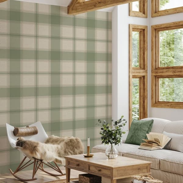 Belgravia Carmella Checked Heavyweight Vinyl Textured Wallpaper