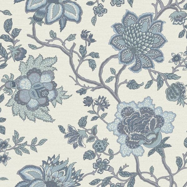 Holden Décor Rural Paradise Jacobean Trail Wallpaper Blue 10m x 53cm