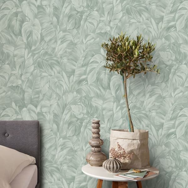 Erismann Play Of Light Palm Leaf Vinyl Textured Wallpaper