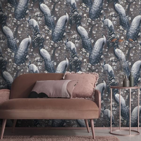 Erismann Play Of Light Peacock Vinyl Textured Wallpaper