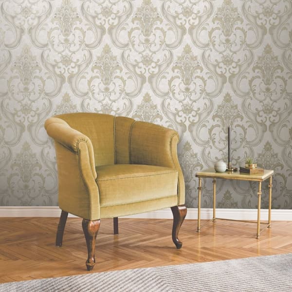 Rasch Sonata Damask Heavyweight Vinyl Textured Wallpaper