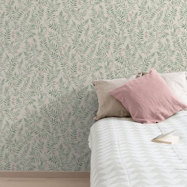 Grandeco Maison Floral Trail Vinyl Textured Wallpaper
