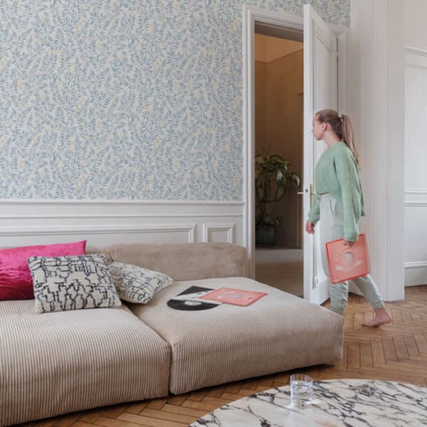 Grandeco Maison Floral Trail Vinyl Textured Wallpaper