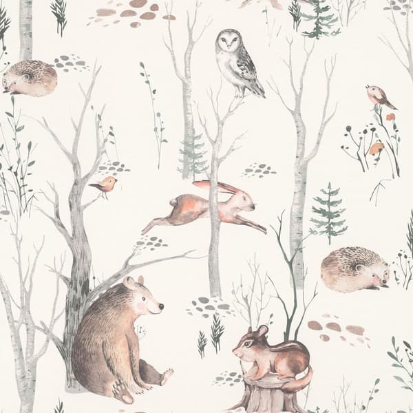 Rasch Walk Woodland Wallpaper Neutral One Size