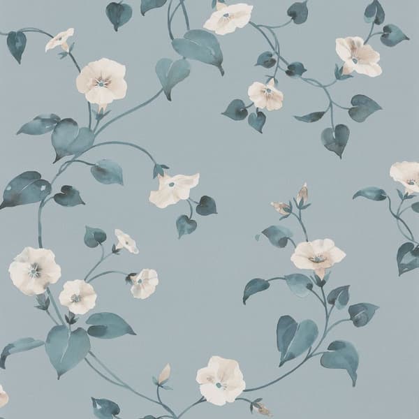 Erismann Abode Laura Floral Trail Wallpaper Duck Egg/Cream 10m x 53cm
