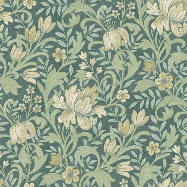 World of Wallpaper Marian blommig tapet Green/Multicoloured 10m x 53cm